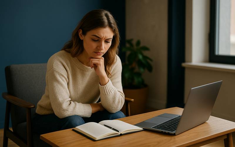 コーチングを受ける前に不安を感じる人のイメージ画像